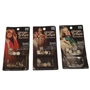 Vtg Ginger Snaps Scovill Clinton No 17 Snap Fasteners Lot of 3 USA